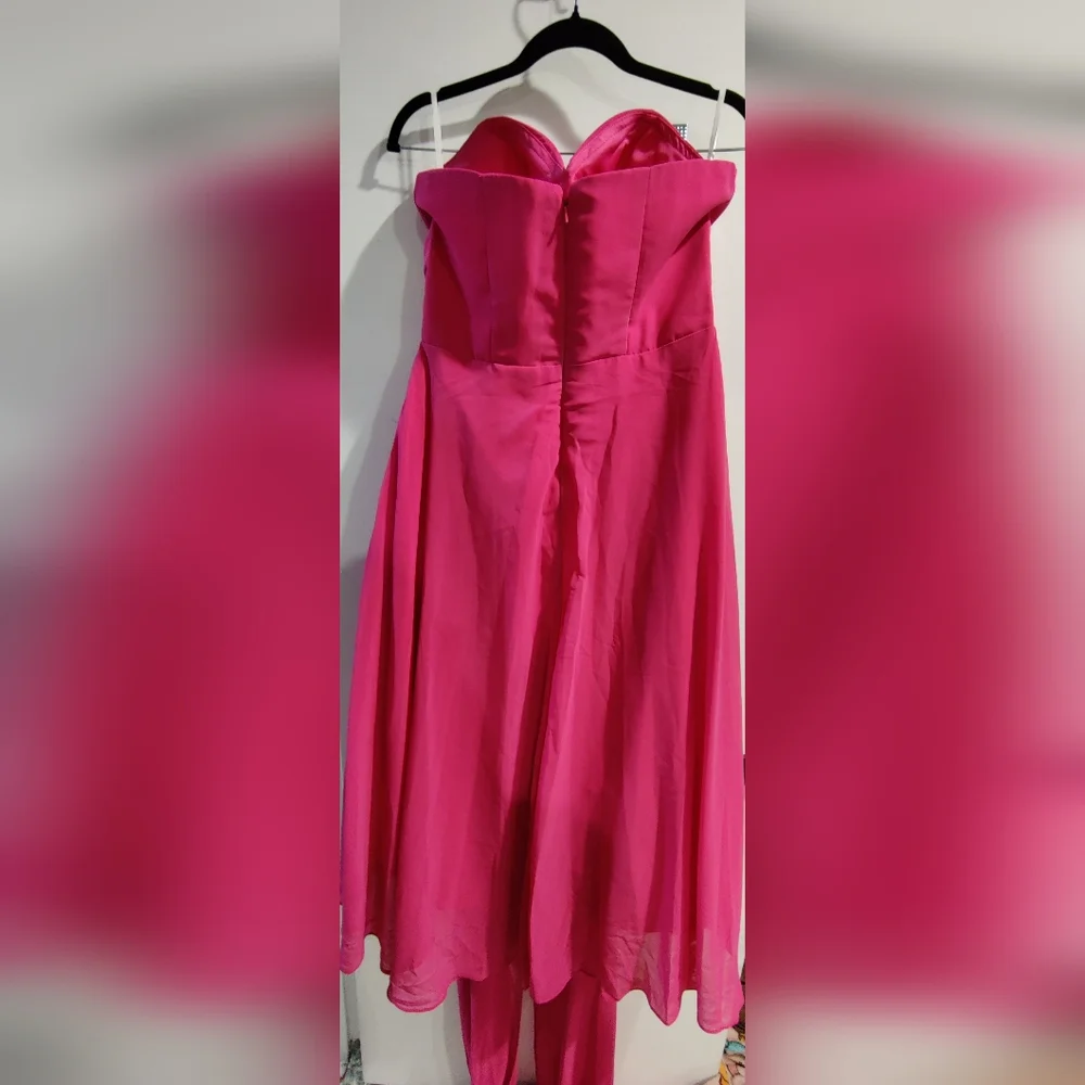 Chic Backless Pink Halter Dress - Picture 2 of 6
